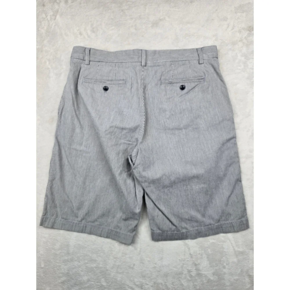 Banana Republic Striped Shorts Mens 34 Blue White Cotton Seersucker Style Casual